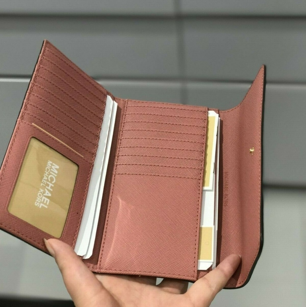 MICHAEL KORS JET SET LEATHER LG  WALLET Rose - Picture 4 of 4